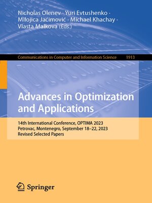 cover image of Advances in Optimization and Applications